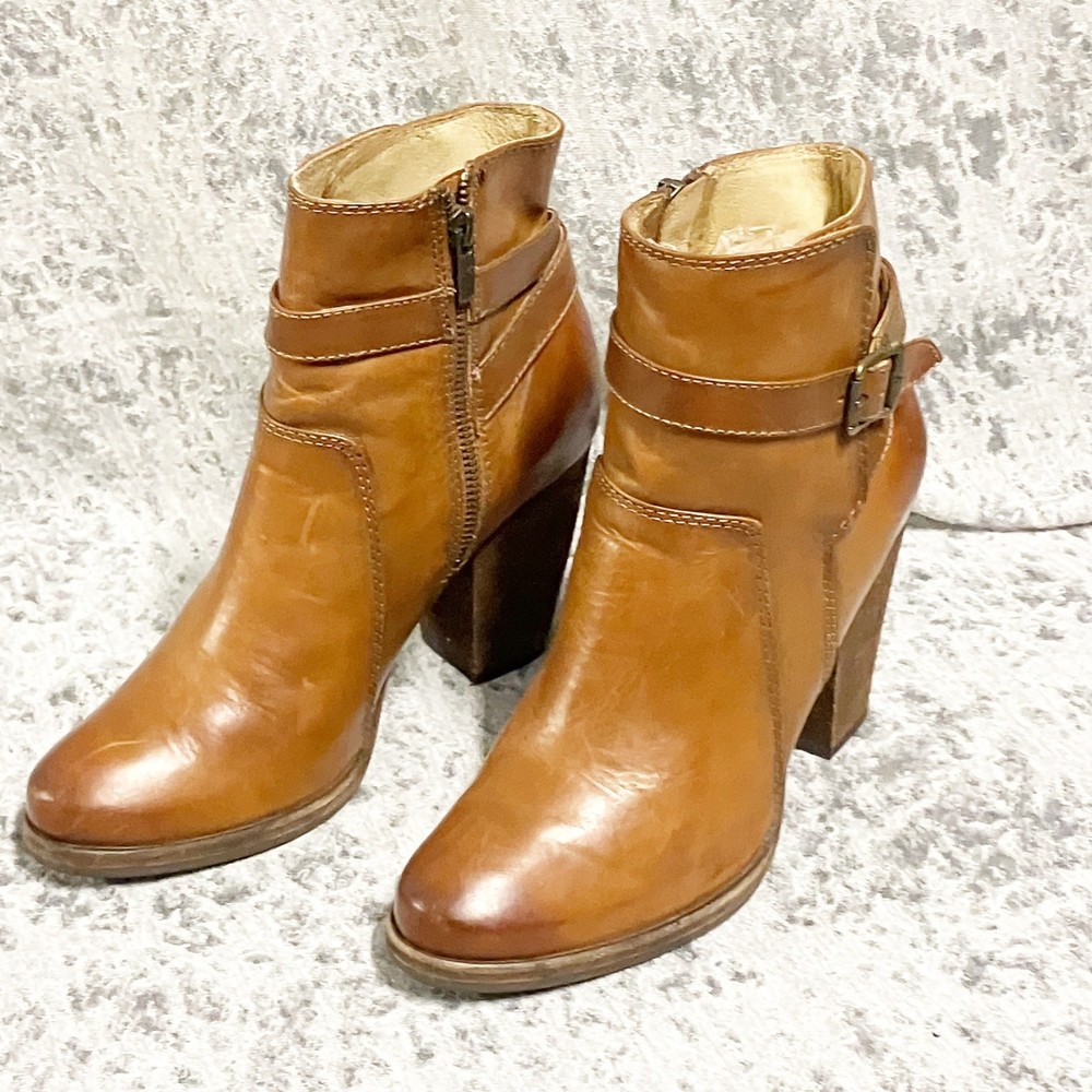 Frye Patty Riding Bootie Womens 100% Leather Ankle Boot Size 6 Cognac